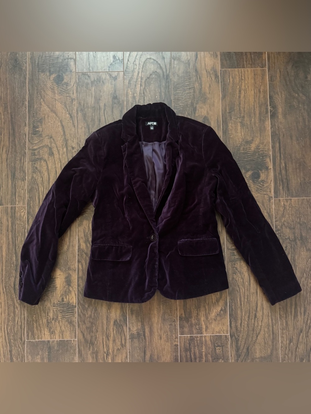 APT 9 Purple Velvet Blazer Jacket Size 6